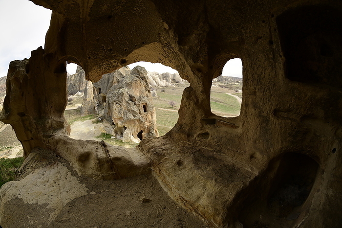 Ancient rock cut settlement, Cappadocia, Turkey Ancient rock cut settlement, Cappadocia, Anatolia, Turkey, Asia Minor, Asia, by Michael Szafarczyk