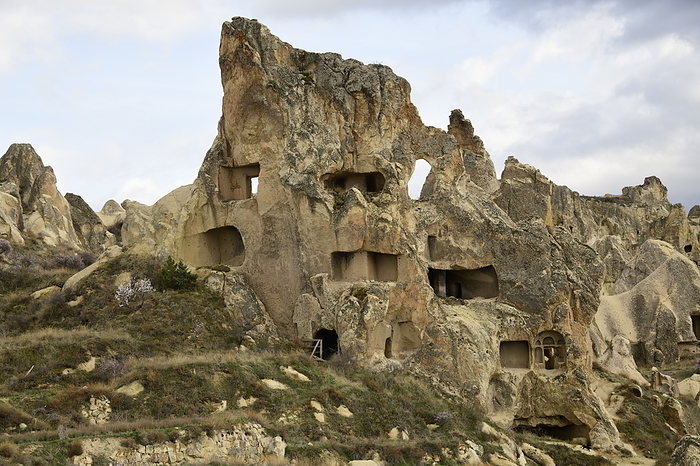Rock formations and cave houses in Goreme, Cappadocia, Turkey Rock formations and cave houses in Goreme, Cappadocia, Anatolia, Turkey, Asia Minor, Asia, by Michael Szafarczyk
