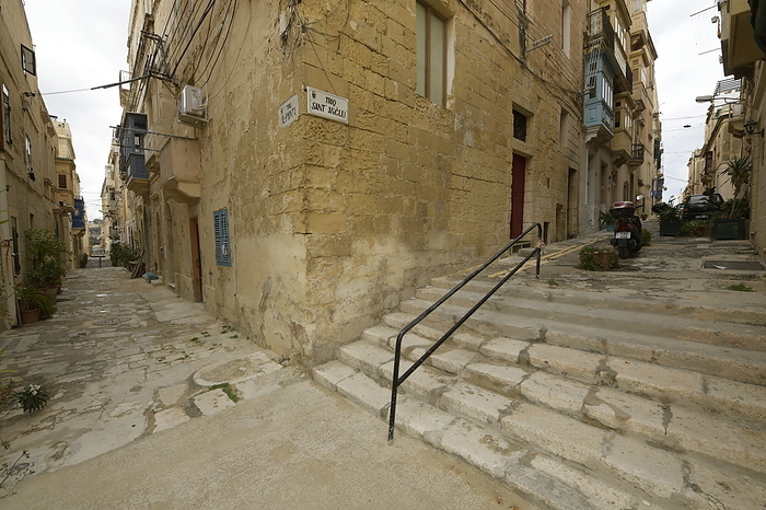 Corner with stairs, La Valetta, Malta Corner with stairs, La Valetta, Malta, Mediterranean, Europe, by Michael Szafarczyk