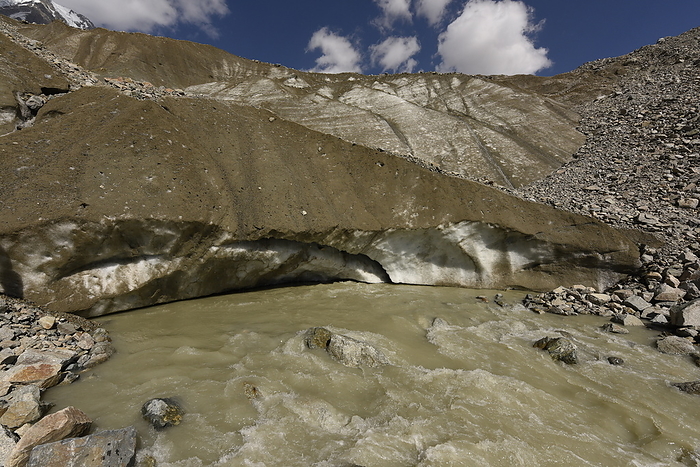 Melting glacier above Ushguli, Svaneti, Caucasus, Georgia Melting glacier above Ushguli, Svaneti, Caucasus, Georgia, Central Asia, Asia, by Michael Szafarczyk