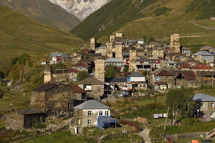 Ushguli village, Svaneti, Caucasus, Georgia Ushguli village, UNESCO World Heritage Site, Svaneti, Caucasus, Georgia, Central Asia, Asia, by Michael Szafarczyk