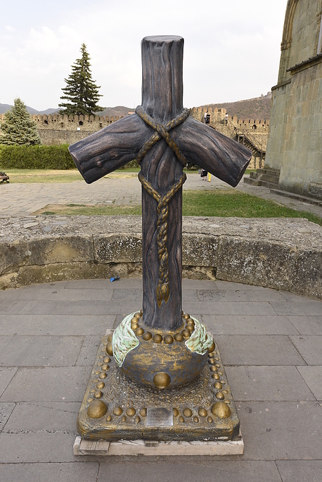 Traditional georgian orthodox cross, Holy Trinity Cathedral of Tbilisi, Georgia Traditional Georgian Orthodox cross, Holy Trinity Cathedral of Tbilisi, Georgia, Central Asia, Asia, by Michael Szafarczyk