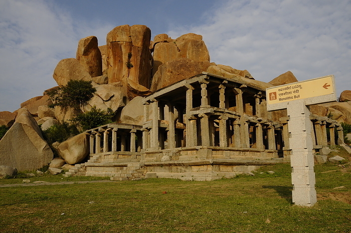 Monolithic Bull, Hindu Temple in Hampi, Karnataka, India Monolithic Bull, Hindu Temple in Hampi, UNESCO World Heritage Site, Karnataka, India, Asia, by Michael Szafarczyk
