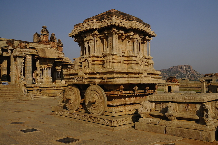 Stone Chariot at Vitthala Temple, Hampi, India Stone Chariot at Vitthala Temple, Hampi, UNESCO World Heritage Site, Karnataka, India, Asia, by Michael Szafarczyk