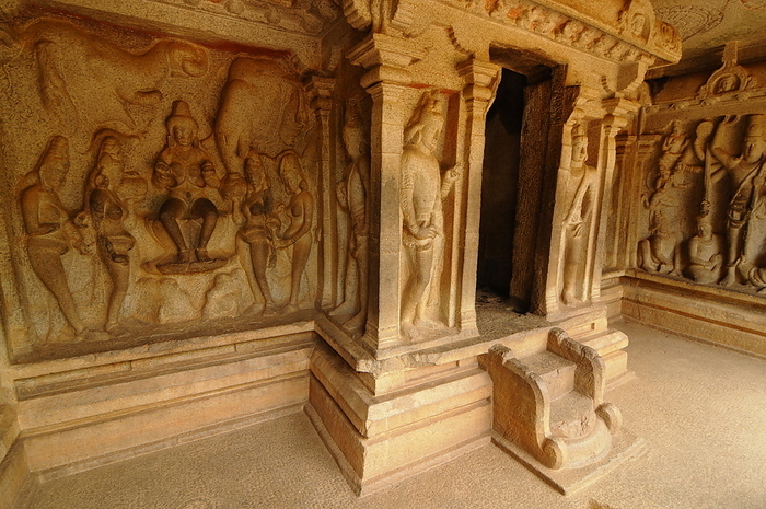 Varaha Cave, Mahabalipuram, India Varaha Cave, UNESCO World Heritage Site, Mahabalipuram, Tamil Nadu, India, Asia, by Michael Szafarczyk