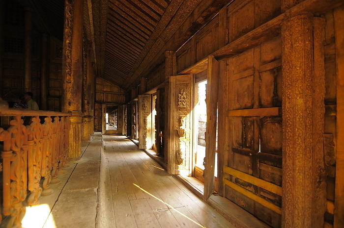 Inside of Shwenandaw Buddhist Temple, Myanmar Inside of Shwenandaw Buddhist Temple, Mandalay, Myanmar, Asia, by Michael Szafarczyk