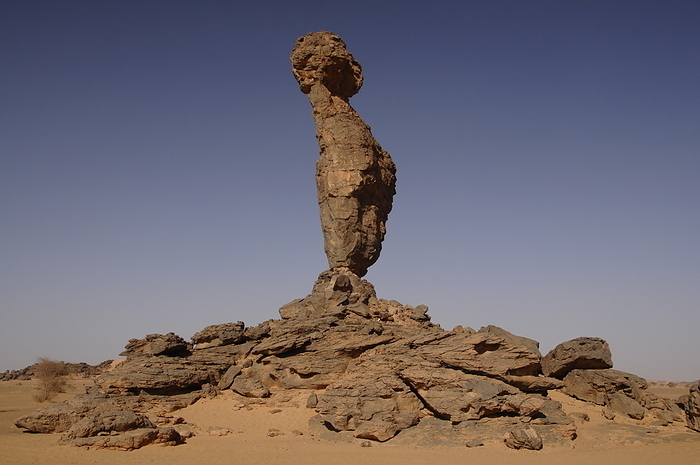 Finger of Allah rock formation in Akakus Mountains, Libya Finger of Allah rock formation in Akakus Mountains, Libya, North Africa, Africa, by Michael Szafarczyk