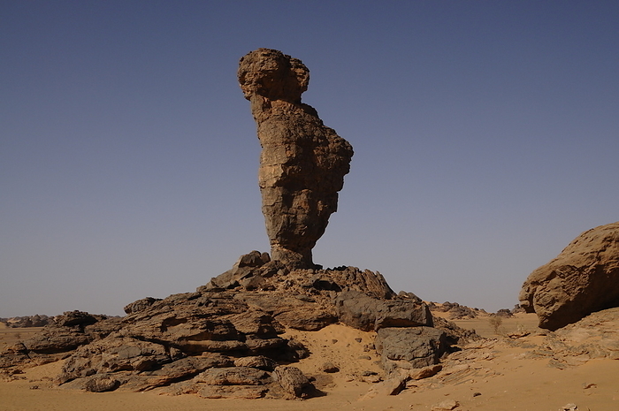 Finger of Allah rock formation in Akakus Mountains, Libya Finger of Allah rock formation in Akakus Mountains, Libya, North Africa, Africa, by Michael Szafarczyk