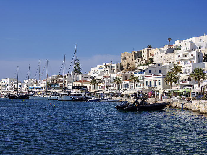 Waterfront of Chora, Naxos City, Naxos Island, Cyclades, Greece Waterfront of Chora, Naxos City, Naxos Island, Cyclades, Greek Islands, Greece, Europe, by Karol Kozlowski