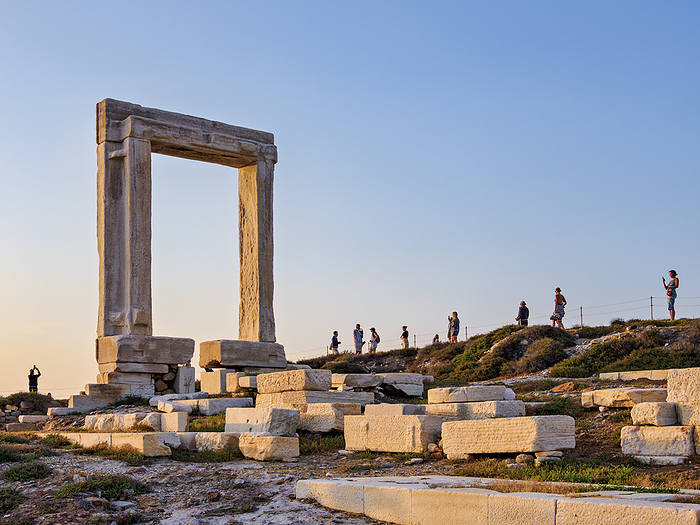 Temple of Apollo at sunset, Chora, Naxos City, Naxos Island, Cyclades, Greece Temple of Apollo at sunset, Chora, Naxos City, Naxos Island, Cyclades, Greek Islands, Greece, Europe, by Karol Kozlowski
