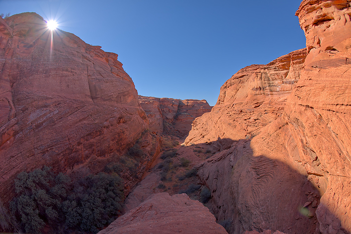 A narrowing of the spur canyon just north of the main overlook of Horseshoe Bend Arizona. A narrowing of the spur canyon just north of the main overlook of Horseshoe Bend, Arizona, United States of America, North America, by Steven Love