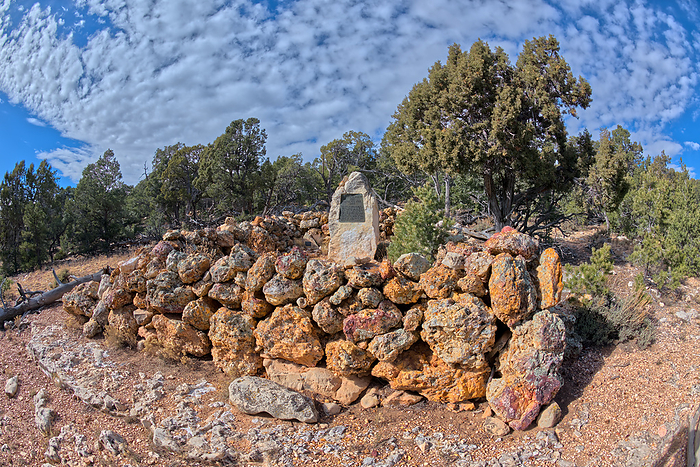 The burial site and memorial for Charles Brant, and his wife. They lived and worked in Grand Canyon since it became a national park. He died in 1921. Open to public, no property release needed. The burial site and memorial for Charles Brant who died in 1921 and his wife, who lived and worked in the Grand Canyon since it became a national park, Grand Canyon, Arizona, United States of America, North America, by Steven Love