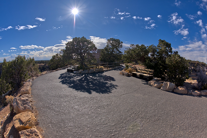 Picnic area behind the Powell Memorial at Grand Canyon National Park Arizona. Public property, no release needed. Picnic area behind the Powell Memorial at Grand Canyon National Park, Arizona, United States of America, North America, by Steven Love