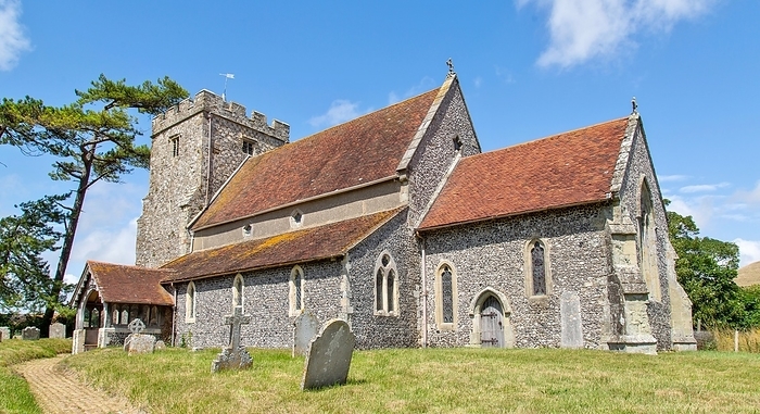 St Andrew s Church at Beddingham, near Lewes, East Sussex. Parts of the building date from the 12th Century. St. Andrew s Church, parts of building date from the 12th century, Beddingham, near Lewes, East Sussex, England, United Kingdom, Europe, by Barry Davis