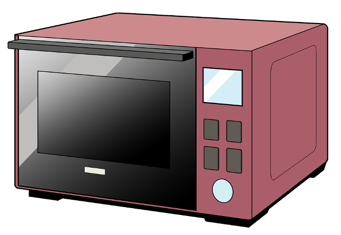 Clip art of microwave oven [red, burgundy, household appliances, cookware, fashionable, oven].