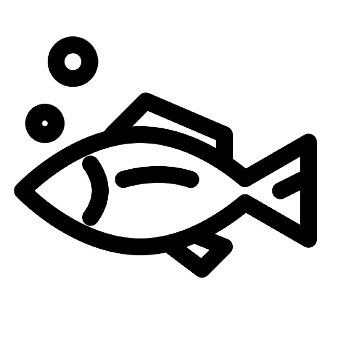 Line style icons representing pets and fish