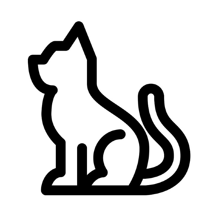 Line style icons representing pets and cats