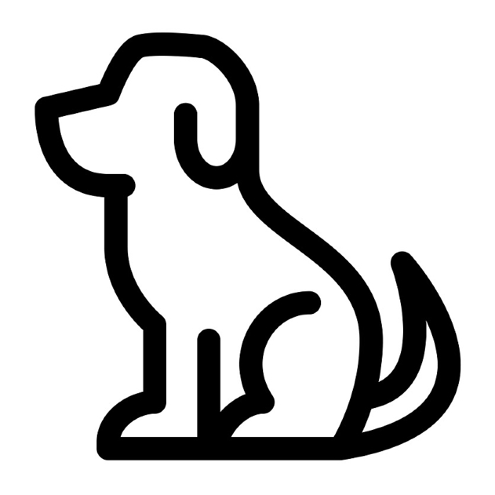 Line style icons representing pets and dogs