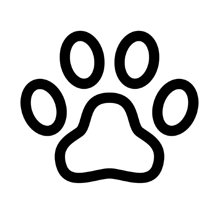 Line style icons representing pets and paw prints