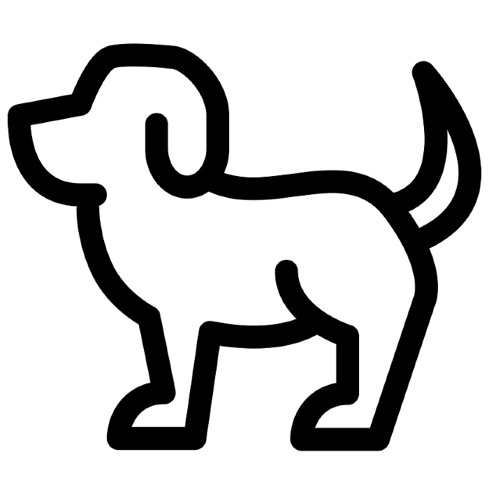 Line style icons representing animals, dogs