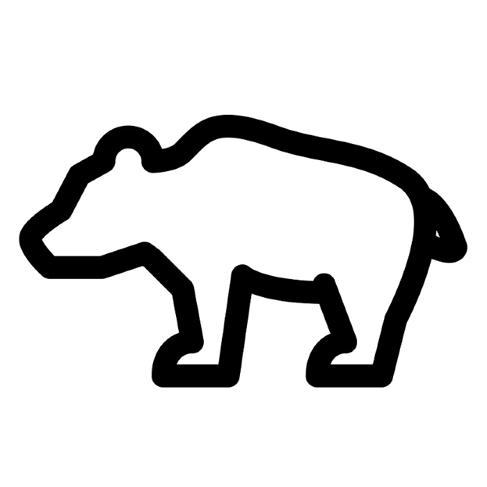 Line style icons representing animals, bears