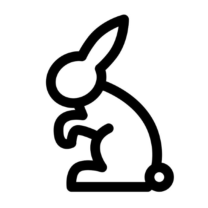 Line style icons representing animals, rabbits