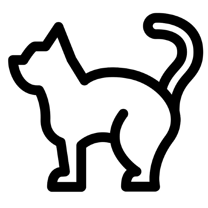 Line style icons representing animals and cats