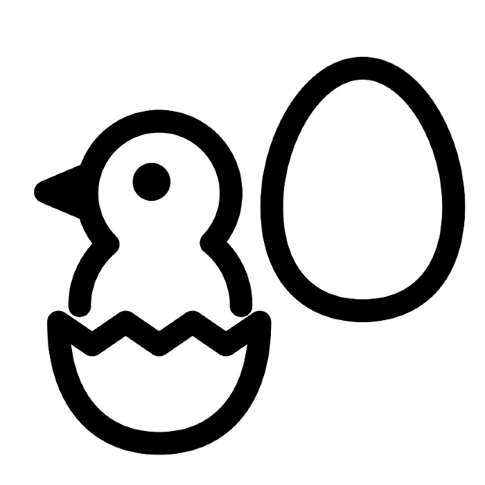 Line style icons representing birds, eggs, and chicks