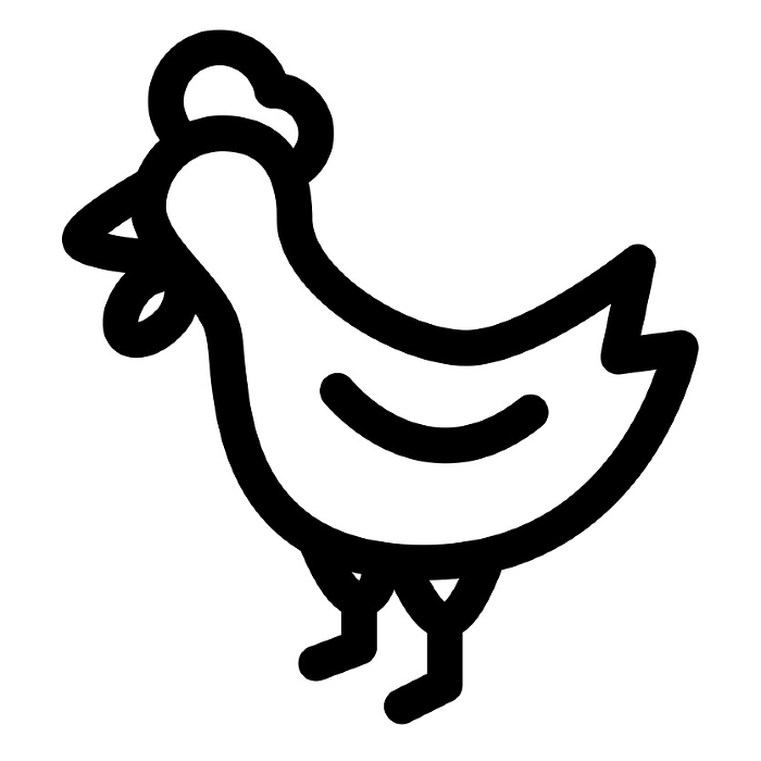 Line style icons representing birds and cocks