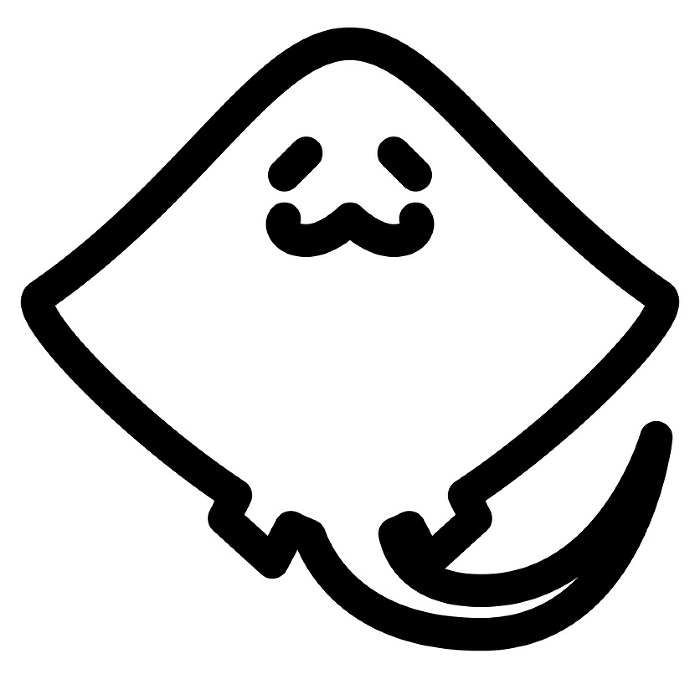 Line style icons representing fish, rays, and manta rays