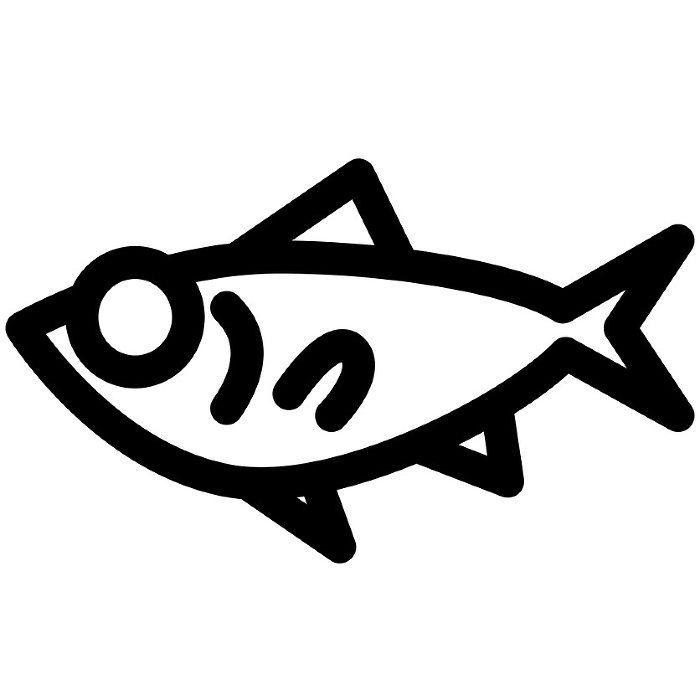 Line style icons representing fish, snapper