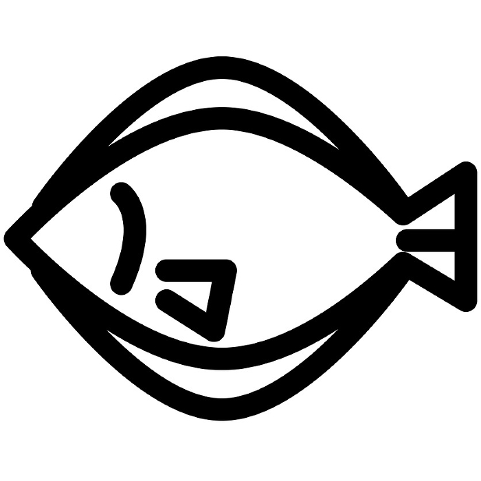 Line style icons representing fish, flounder and flatfish