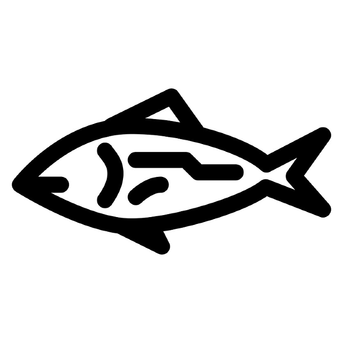 Line style icons representing fish, horse mackerel