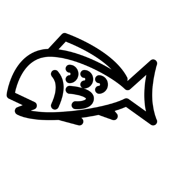 Line style icons representing fish and bream