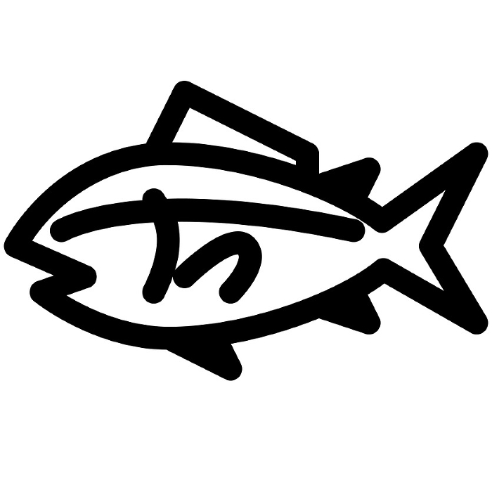 Line style icons representing fish, tuna