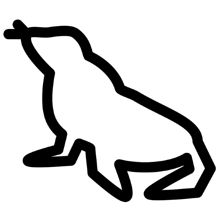 Line style icon representing the sea creature, Steller's sea lion