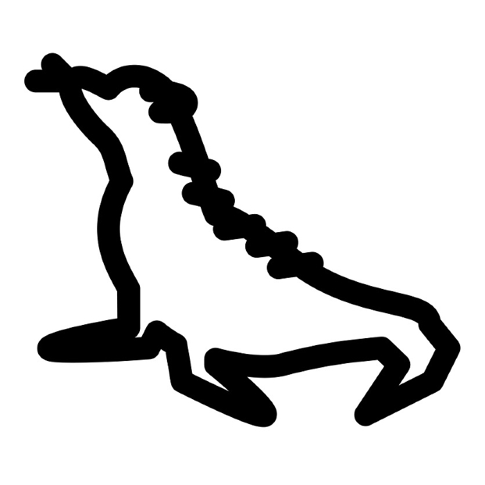 Line style icon representing the fur seal, a creature of the sea
