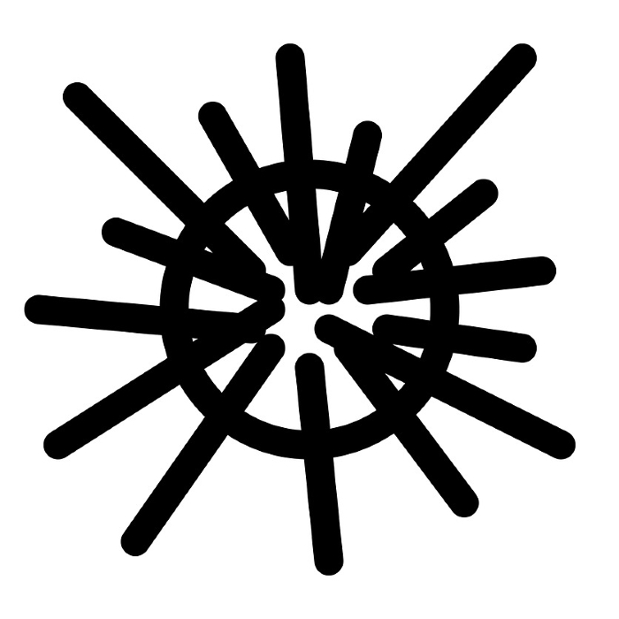 Line style icons representing sea creatures, sea urchins, and sea urchins