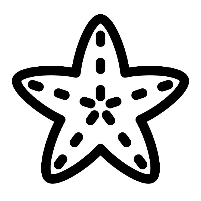 Line style icon representing a sea creature, a starfish