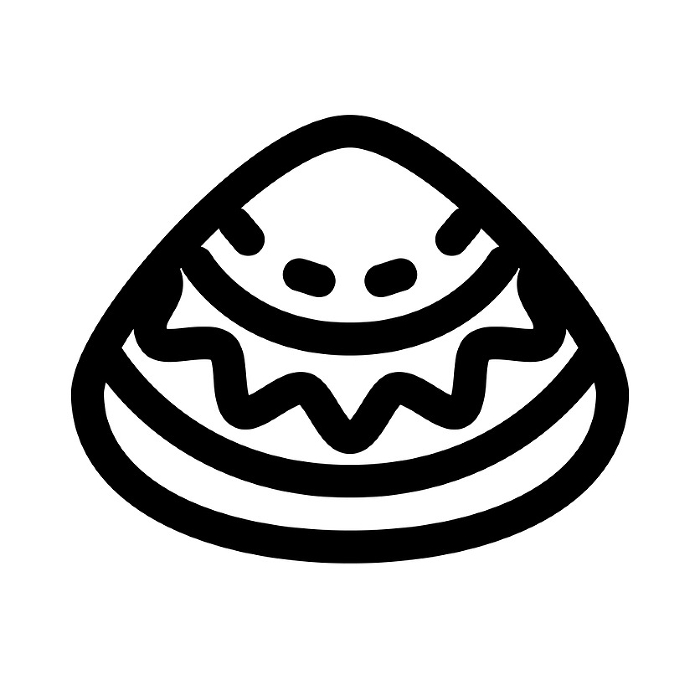 Line style icons representing shells and clams