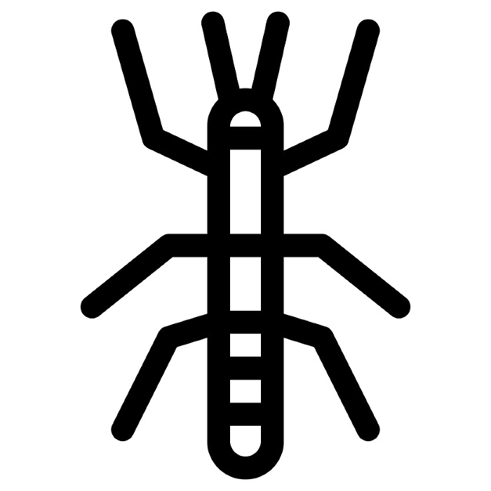 Line style icons representing insects, nanafushi