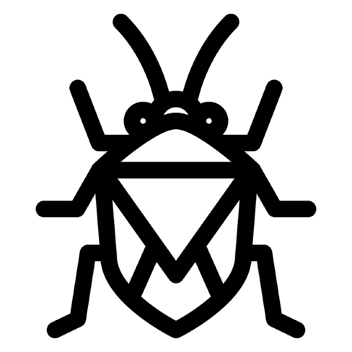 Line style icons representing insects and stinkbugs