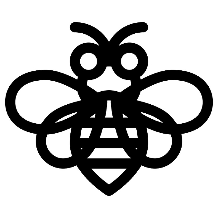 Line style icons representing insects and bees