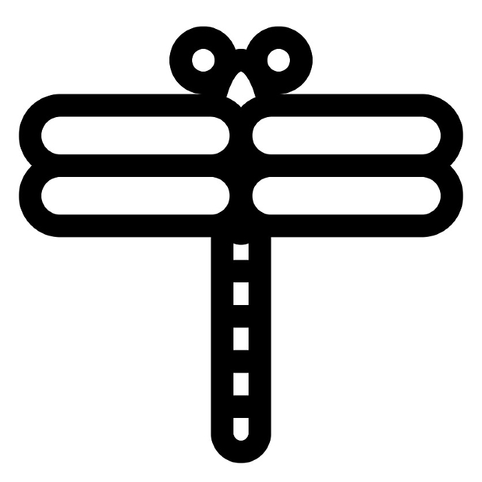 Line style icons representing insects and dragonflies