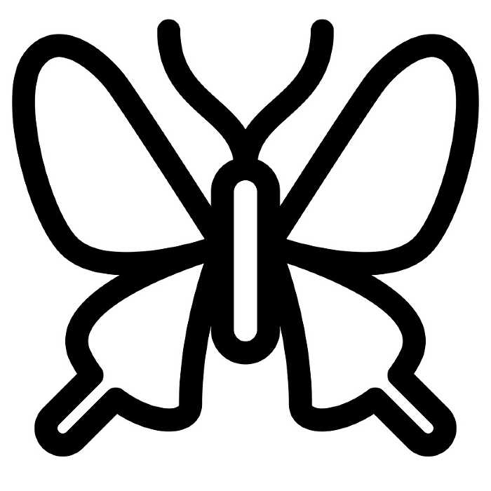 Line style icons representing insects, butterflies