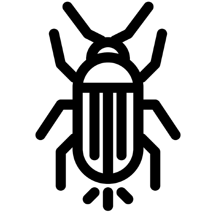 Line style icons representing insects, fireflies, and fireflies