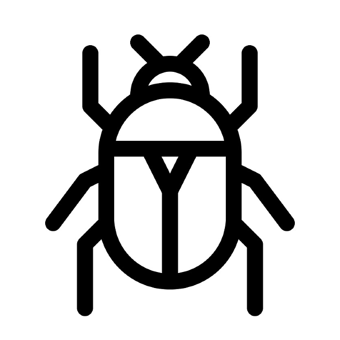 Line style icons representing insects and canabids