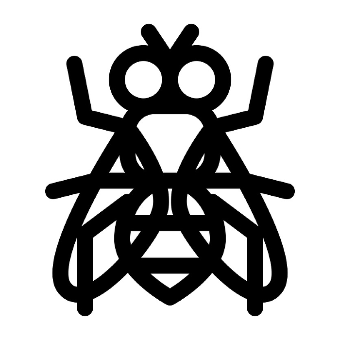 Line style icons representing pests and flies