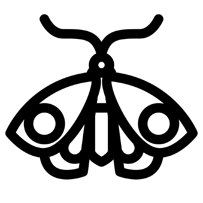 Line style icons representing pests and moths