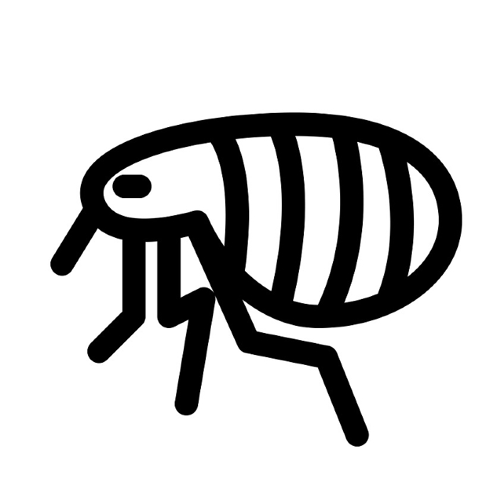 Line style icons representing pests and fleas